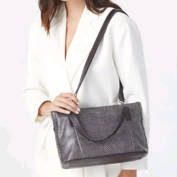 Hammitt expresso reserve handbag detachable strap Zip Top Leather Brown Purse - Picture 2 of 13